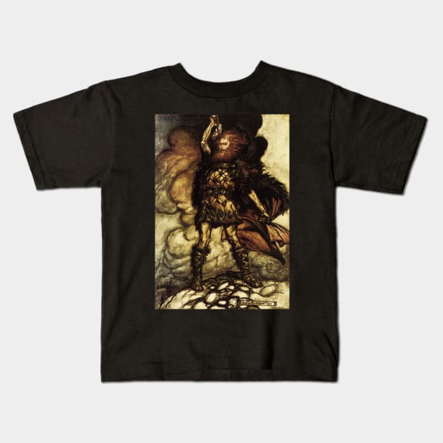 Thor, Arthur Rackham Kids T-Shirt by immortalpeaches